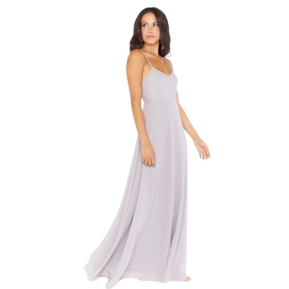 Show Me Your Mumu Faith Maxi Dress in Dove Grey Chiffon. Size Small. NWT!